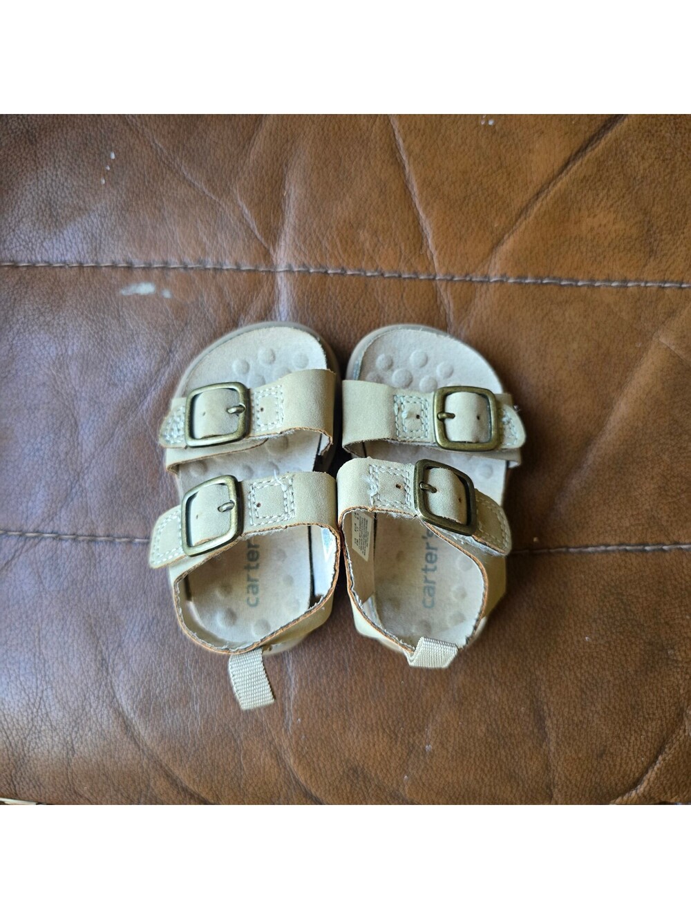 Carter's Infant/Toddler Boys Tan Buckle Strap Sandals, Size 2M